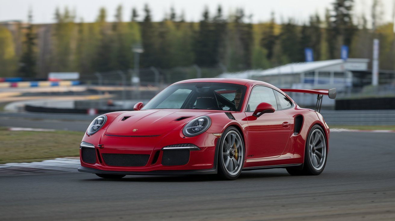 A photo of red Porsche